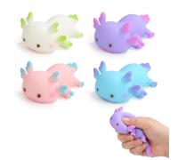 Axolotl Squishy, Anti-Stress Ball, Ideal for Waiting Times or Travel for Entertainment and Relaxation, The Four Vibrant Colours Provide Visual and Joy