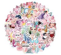 Axolotl Stickers 100Pcs, Cute Reptiles Sticker for Laptop Water Bottles Bike Skateboard Luggage Computer, Vinyl Waterproof Stickers DIY Decoration for Kids Girls Teens