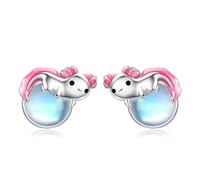 Axolotl Stud Earrings 925 Sterling Silver Sea Creature Stud Earrings Tiny Earrings Animal Lover Cute Jewelry Gift