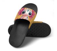 Axolotl Sugar Skull Print Slide Slippers, Summer House Shoes Indoor Outdoor Beach Hotel Anti-Skid Slippers