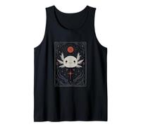 Axolotl Tarot Card Gothic Occult Creepy Cute Design Tank Top