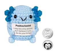 Axolotl Toy Positive Axolotl Crochet Emotional Support Gift Plush Doll With Card Axolotl Funny Positive Crochet Doll Gifts Mini Knitted Cute Axolotl Gifts Uplifting Gifts Birthday Party Decoration