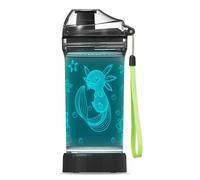 Axolotl Water Bottle, Axolotl Light Up Sport Cup with 3D Glowing LED Axolotl Light - 14 OZ Tritan BPA Free - Creative Glowing Toddle Cup Gift for Gamer, School, Camping, and Holidays (Axolotl)