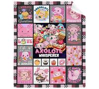 Axolotl Whisperer Food Blanket Gifts for Women Adult Swaddle Friend Super Soft Warm Fuzzy Cozy Lightweight Throw Blankets for Home Bed Couch Sofa 40"x50" for Kids/Children