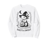 Axolotl Witch Carving Pumpkin Cute Spooky Halloween Art Sweatshirt
