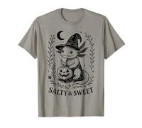 Axolotl Witch Carving Pumpkin Cute Spooky Halloween Art T-Shirt