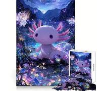 Axolotl with Angels in Fantasy Landscape Jigsaw Puzzles 1000 Piece for Adults Logical Skill Relaxing Pastime Precise Join Cozy Xmas Gift (50x75cm)