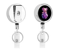 Axolotl with Dice ID Card Badge Holders Retractable Badge Holder Reel