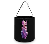 Axolotl with Dice Large Easter Basket Candy Bags Canva Tote Bag Portable Hallowee Bucket