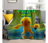 Axolotl Wobbly Life Blanket Boys Wobbly Life Throws Blanket - Soft Lightweight Plush Cozy (E,XL: 60in x 80in)