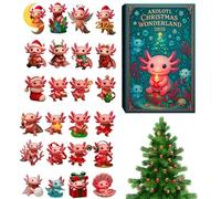 Axolotl Wonderland Advent Calendars 2025,24 Days 2D Acrylic Axolotls Ornaments Christmas Countdown Calendar, For Kids Teens Party