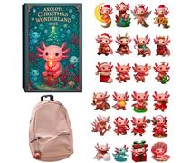 Axolotl Wonderland Advent Calendars 2025 - 3-4cm Acrylic | Cute 2D Flat Hanging Axolotl Instruments Ornament | 24-Day Countdown Christmas Calendar For Kids Bedroom Living Room Festive Use.