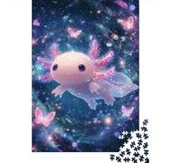 Axolotl Wooden Jigsaw Puzzle 1000 Pieces for Adults Fun Stress Relief Toy Toy Intellectual Game Education Game Decoration Challenge Educational 1000pcs (75x50cm)