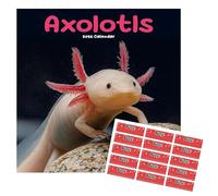 Axolotls Calendar 2026 with FREE Organisational Stickers, Axolotls Gift
