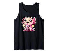 Axolotls Drink Bubble Tea Kawaii Boba Axolotl Tank Top