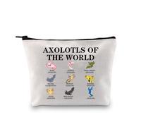 Axolotls of The World Axolotl Makeup Bag Axolotl Salamander Lover Gifts Axolotl Girl Cosmetic Zipper Pouch Bag (The WORLD2 2UK)