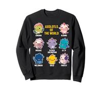 Axolotls Of The World Cute Kawaii Axolotl Types of axolotl Sweatshirt