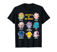 Axolotls of The World Cute Kawaii Axolotl Types of Axolotl T-Shirt