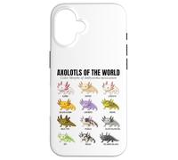 Axolotls of the World Educational Amphibian Species Chart Case for iPhone 16
