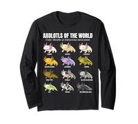 Axolotls of The World Educational Amphibian Species Chart Long Sleeve T-Shirt