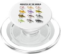 Axolotls of the World Educational Amphibian Species Chart PopSockets PopGrip for MagSafe