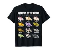 Axolotls of The World Educational Amphibian Species Chart T-Shirt
