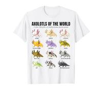 Axolotls of The World Educational Amphibian Species Chart T-Shirt