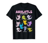 Axolotls of The World Kawaii Mexican Walking Fish T-Shirt