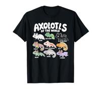 Axolotls of The World Kawaii Salamander Axolotl Anime Otaku T-Shirt