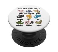 Axolotls of the world Sweet Animals Kawaii Axolotl PopSockets Adhesive PopGrip