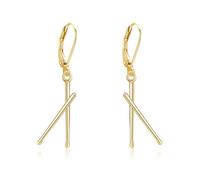 AXOMY Drumstick Earrings 925 Sterling Silver Drumsticks Dangle Earrings Drummer Gifts Unique Jewelry for Women Men Music Lovers (Gold)