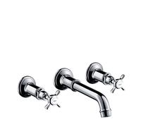 AXOR Montreux Flush-Mounted 3-Hole Washbasin Tap, Wall Mounted, Chrome