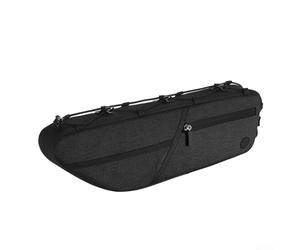 Axorafow 1.6l Water-resistant Polyester For Bike Frame Bag for Road Mountain Bikes - Narrow Profile Triangle Tube Bag Having Dual Zippers Elastic Mesh Pockets Leg-bump Prevention 40x11x4.5 Cm(BLACK)