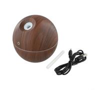 Axorafow 130ml Car Humidifier USB Essential Oil Diffuser with Colorful LED Lights, Wood Grain Aromatherapy Mist Maker Auto Home Office Travel(DARK WOOD GRAIN)(Dark wood grain)