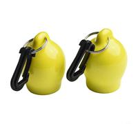 Axorafow 2-Pack PVC Scuba Diving Regulator Mouthpiece with 316 Steel Split Ring & Clip - Hygienic Octopus Mouthpiece Protector SCUBA & Snorkeling (71 x 52 mm, Neon Yellow-Green)(Yellow)