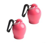 Axorafow 2-Pack PVC Scuba Diving Regulator Mouthpiece with 316 Steel Split Ring & Clip - Hygienic Octopus Mouthpiece Protector SCUBA & Snorkeling (71 x 52 mm, Neon Yellow-Green)(Red)