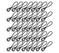 Axorafow 20-pack Luminous Zipper Pull Replacement Ropes for Backpacks Camping Tents Luggage Suitcases - Glow-in-the-dark Thermoplastic Polyurethane Pulls 5 Cm Total Length(BLACK)