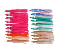 Axorafow 20pcs Artificial Octopus and Squid Lures Sizes of Various 5 Through 16cm Mixed Material Made Saltwater Pvc Colors Compatible Having Fishing(10cm)