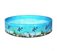 Axorafow 297l Inflation- Hard Plastic Folding Swimming for Family Use - Pvc For Durable Printing Pool Having for Carryable Suitable Pool Babies Kids Teens (Blue 48 x 9.8)