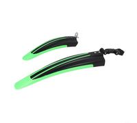 Axorafow 3-pair Front Rear For Bike Mudguards for 25.4mm / 28.6mm / 31.8mm Seatpost - Pp Plastic Fenders Compatible Having Mountain Road Bikes - Black/blue/red/green/grey(GREEN BLACK)