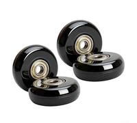 Axorafow 4 Pcs Luggage Wheels Replacement 50x20mm with 8mm Bore, Quiet PU Roller Skate Wheels Suitcase Hand Trolley Stroller Scooter Wheelchair Furniture Cart, Grey Blue Pink Black(black)
