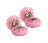 Axorafow 4 Pcs Luggage Wheels Replacement 50x20mm with 8mm Bore, Quiet PU Roller Skate Wheels Suitcase Hand Trolley Stroller Scooter Wheelchair Furniture Cart, Grey Blue Pink Black(pink)