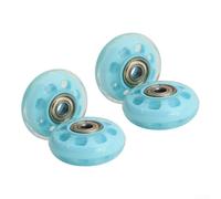 Axorafow 4 Pcs Luggage Wheels Replacement 50x20mm with 8mm Bore, Quiet PU Roller Skate Wheels Suitcase Hand Trolley Stroller Scooter Wheelchair Furniture Cart, Grey Blue Pink Black(blue)