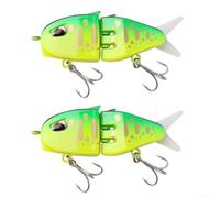 Axorafow 6.5 cm S-Type Walking Fishing Lure Trout, Mandarin Fish & Perch - Slow-Sinking Microbait with 3D Paint Finish, ABS Material, Compatible with Multi-Section Bait Boats(E)