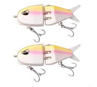 Axorafow 6.5 cm S-Type Walking Fishing Lure Trout, Mandarin Fish & Perch - Slow-Sinking Microbait with 3D Paint Finish, ABS Material, Compatible with Multi-Section Bait Boats(F)