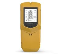 Axorafow 6-in-1 Stud Finder Wall Scanner with AC Live Wire Detection, Deep Wood PVC Pipe Detector to 80mm, Digital Handheld Sensor with Backlight(Yellow)