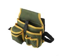 Axorafow 600d -layer Oxford Waist Gadget Bag Carpenters Contractors - Heavy-duty Modifiable Belt with Multiple Pockets Thickened Bottom 210 X 240 Mm - Black/brown(Green+Yellow)