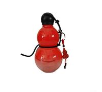Axorafow 800ml Retro Gourd-shaped Water Bottle for Camping Hiking Travel - Pc Material Leak-proof Sports Flask Having Hanging Loop 21.5 X 11 X 10 Cm - Black/red/green/pink/purple/blue(RED)