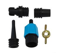Axorafow Air Adapter for Inflatable Kayaks Paddleboards Canoes - 4-piece Valve Nozzle Set with Nylon-steel Construction Flexible Tightness Wrench Maneuverable 80g Kit(BLUE)