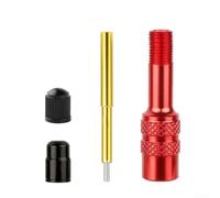 Axorafow Aluminum Alloy Bike Fork Valve - 8V1 Thread Inflatable Extension Nozzle Front Suspension Shock & Rear Bladder, CNC Machined, Anodized Black/Red, 45x11.3mm(Red)